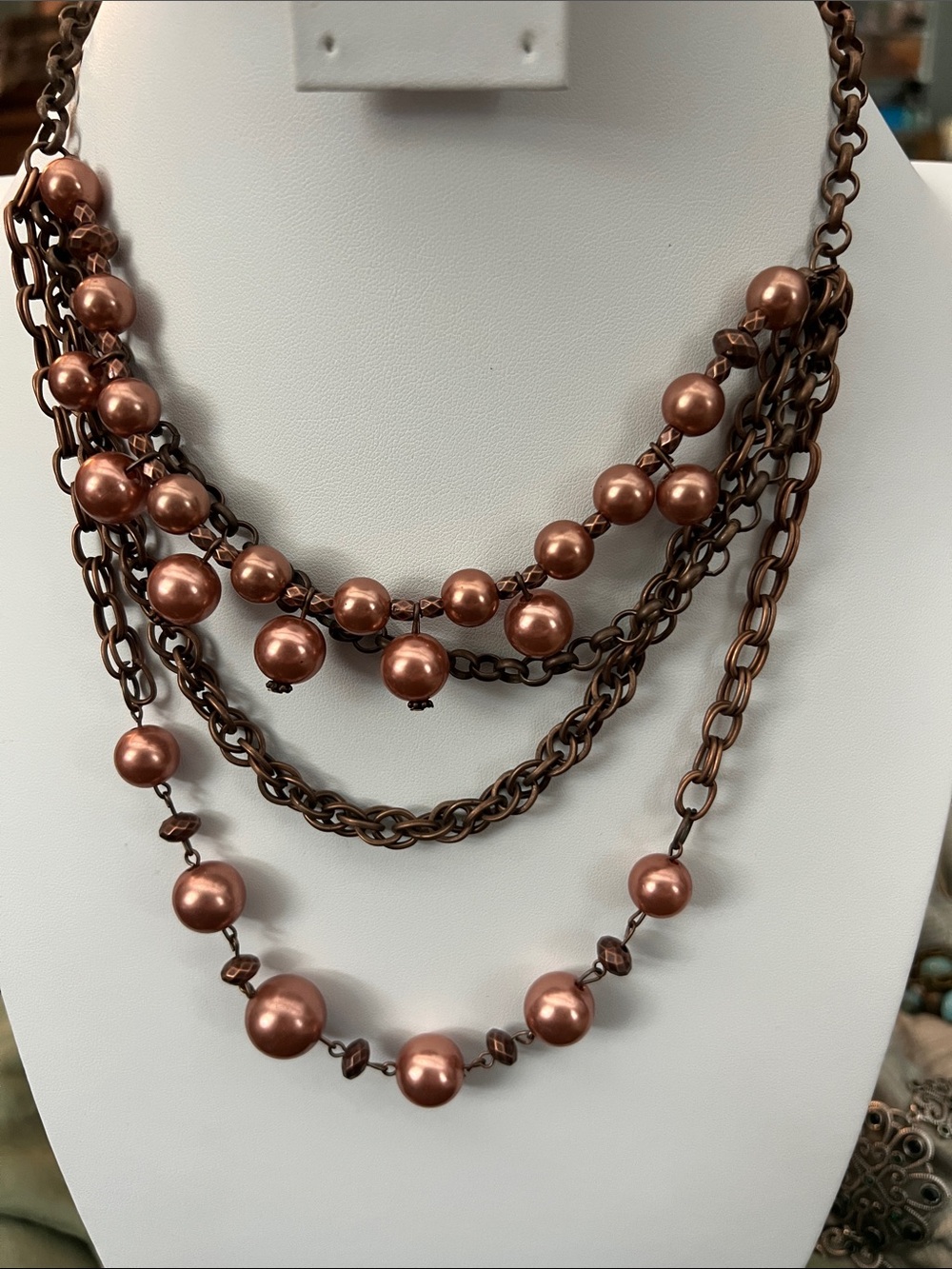 Paparazzi Multi-Strand Copper Bead Necklace - Women Jewelry